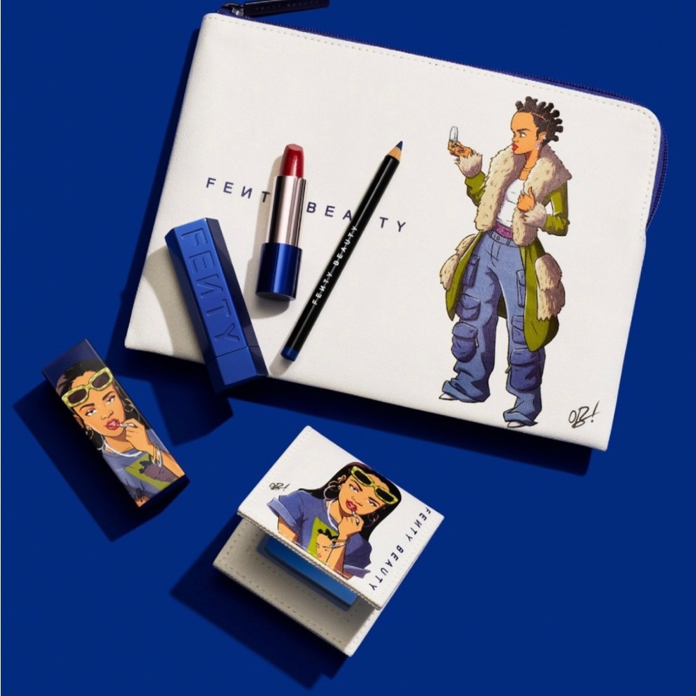 FENTY BEAUTY,THE NAVY COLLECTION. Lipstick Case. Mirror,Eyeliner,Matte lipstick.